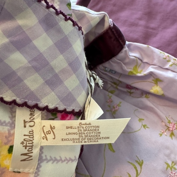 NWT Matilda Jane Enchanted Garden Prudence Gingham Tunic Top & Pants Sz 8 - Picture 5 of 6